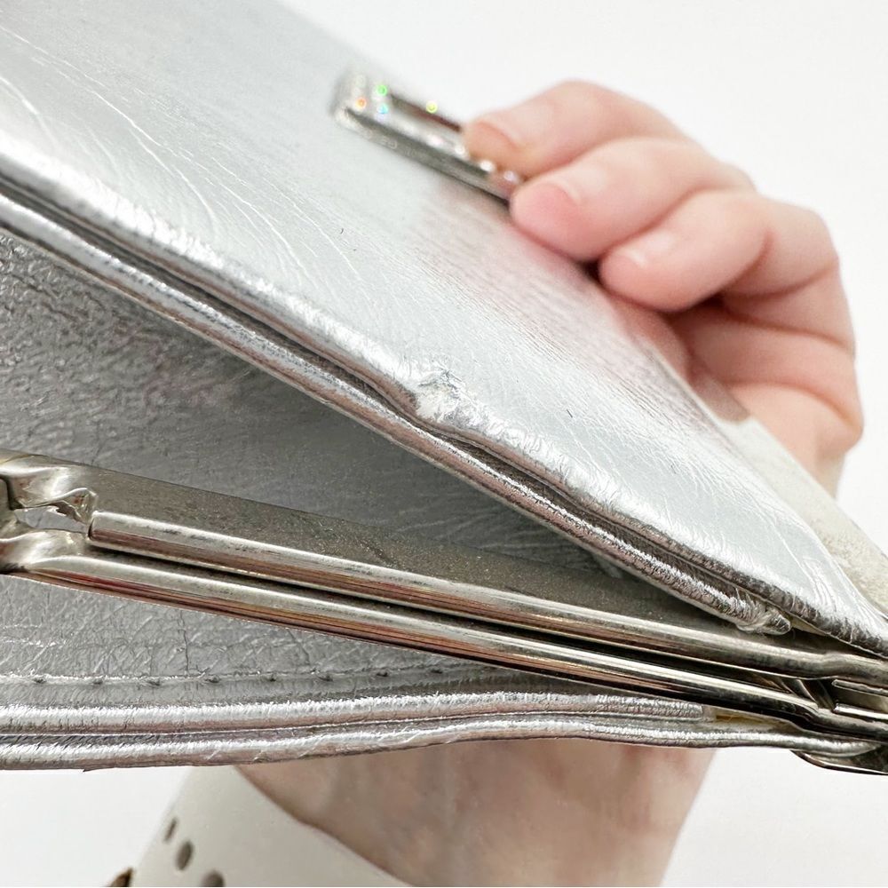 ‎CACHE Silver Metallic Convertible Clutch w/Crystal Embellishment - Picture 13 of 14